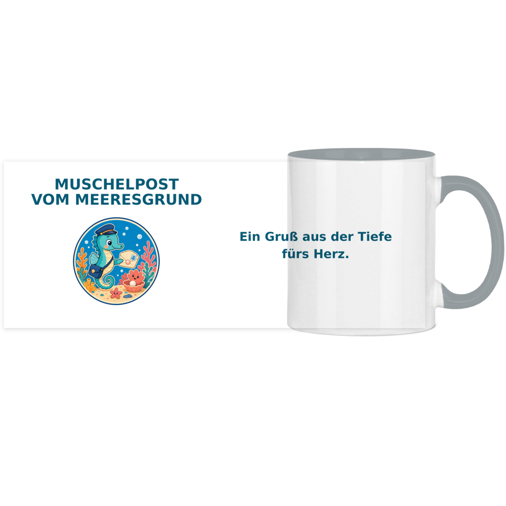 Panorama Tasse zweifarbig Muschelpost vom Meeresgrund Pano – Bild 12