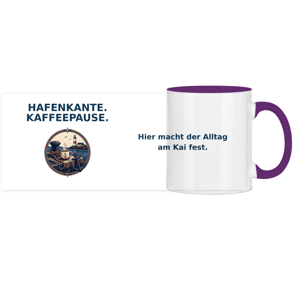 Panorama Tasse zweifarbig Hafenkante Kaffeepause Pano – Bild 13