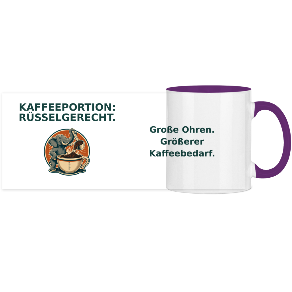 Panorama Tasse zweifarbig Kaffeportion Rüsselgerecht Pano – Bild 13