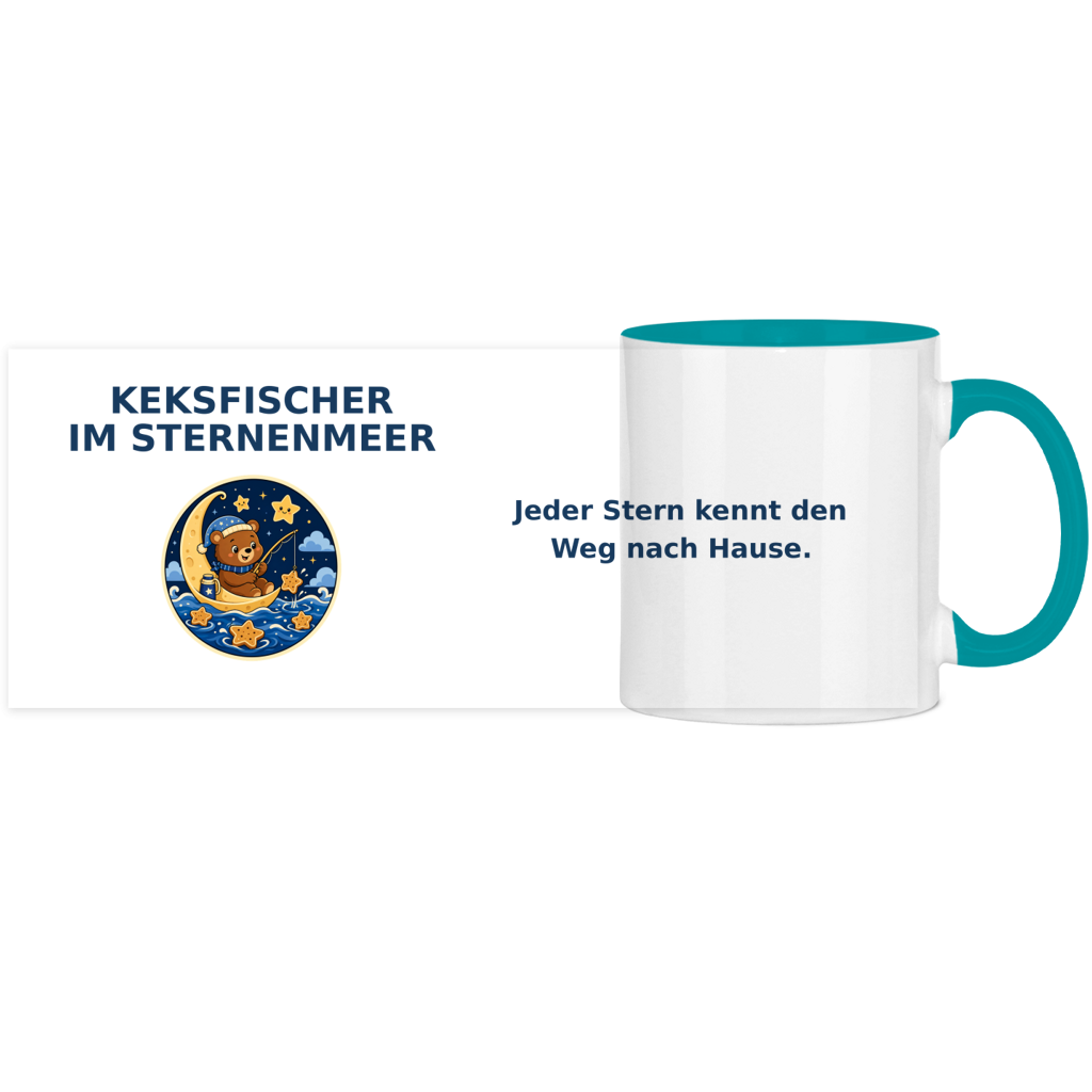 Panorama Tasse zweifarbig Keksfischer im Sternenmeer Pano – Bild 14