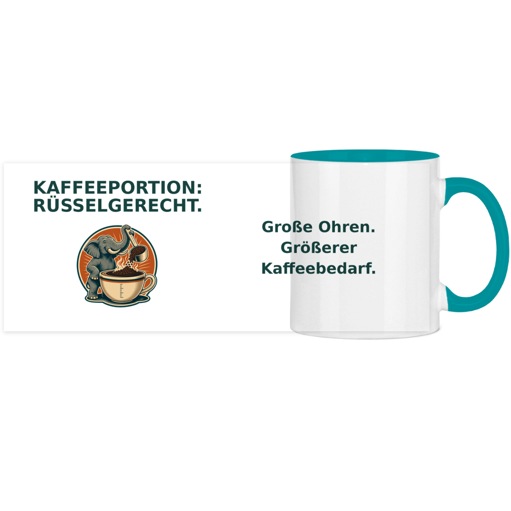 Panorama Tasse zweifarbig Kaffeportion Rüsselgerecht Pano – Bild 14