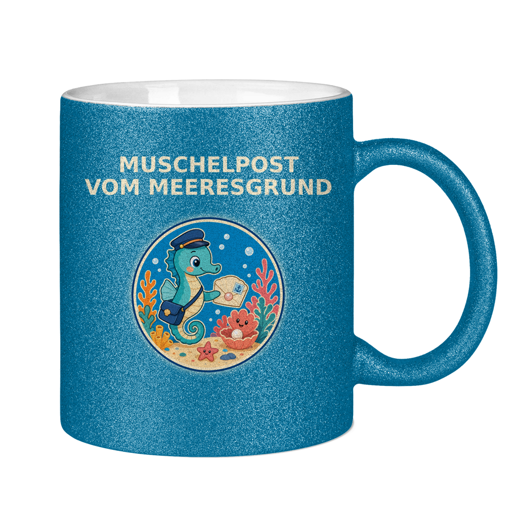 Glitzertasse Muschelpost vom Meeresgrund Pano – Bild 2