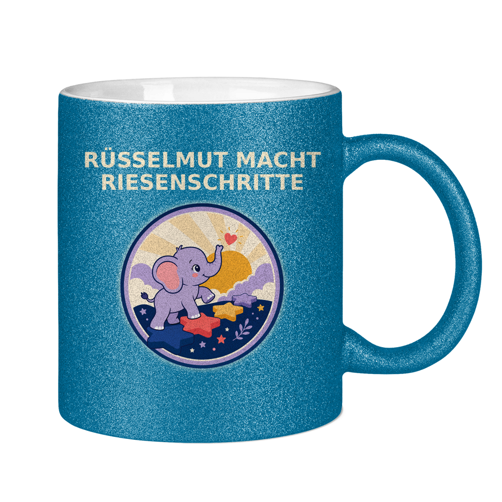 Glitzertasse Rüsselmut macht Riesenschritte Glitzer – Bild 2