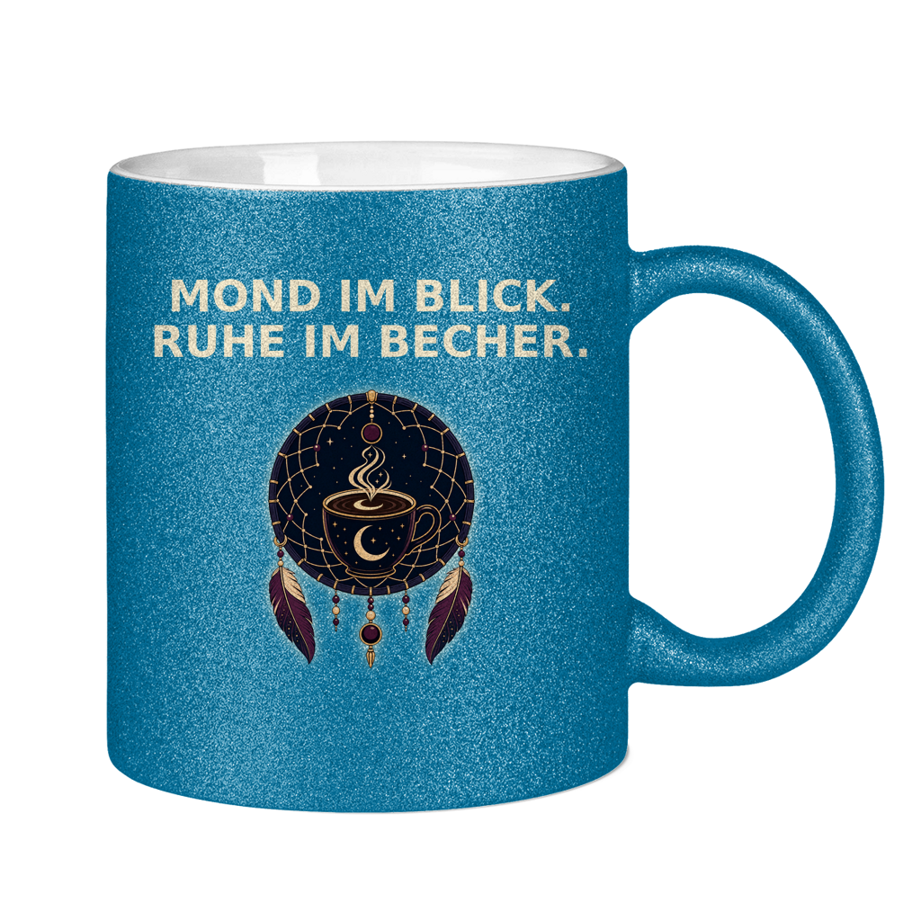 Glitzertasse Mond im Blick Ruhe im Becher Glitzer – Bild 2