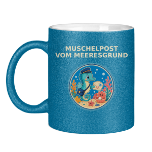 Glitzertasse Muschelpost vom Meeresgrund Pano