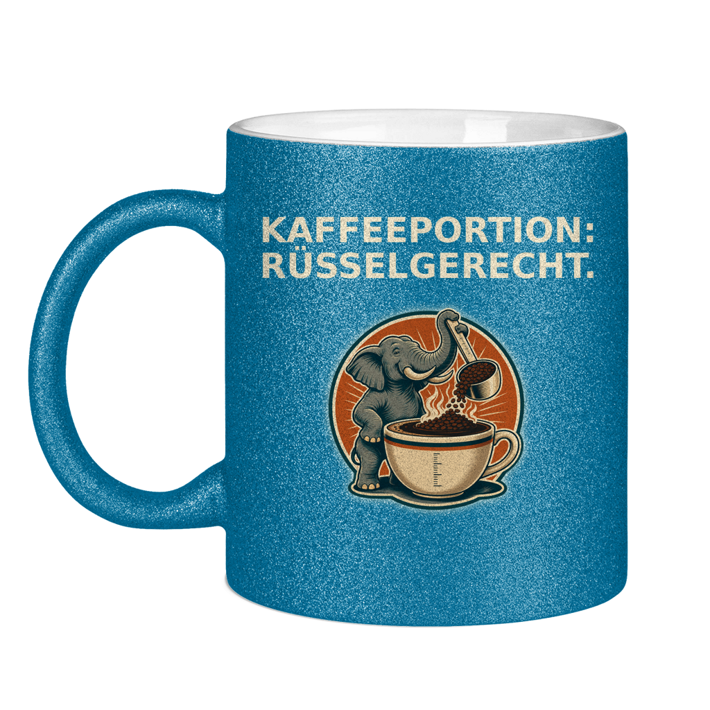 Glitzertasse Kaffeeportion Rüsselgerecht Glitzer