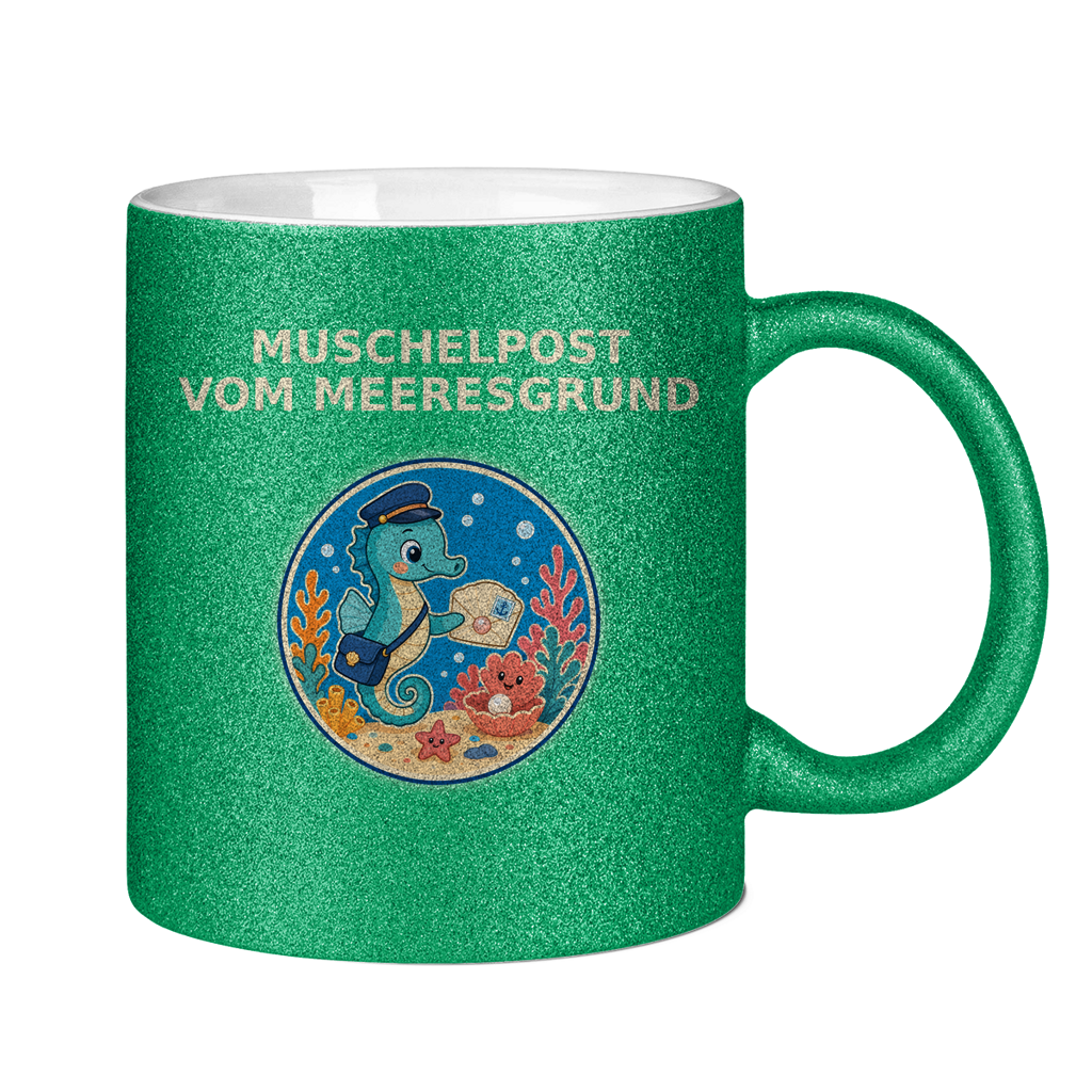 Glitzertasse Muschelpost vom Meeresgrund Pano – Bild 4