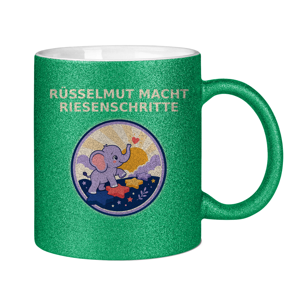 Glitzertasse Rüsselmut macht Riesenschritte Glitzer – Bild 4