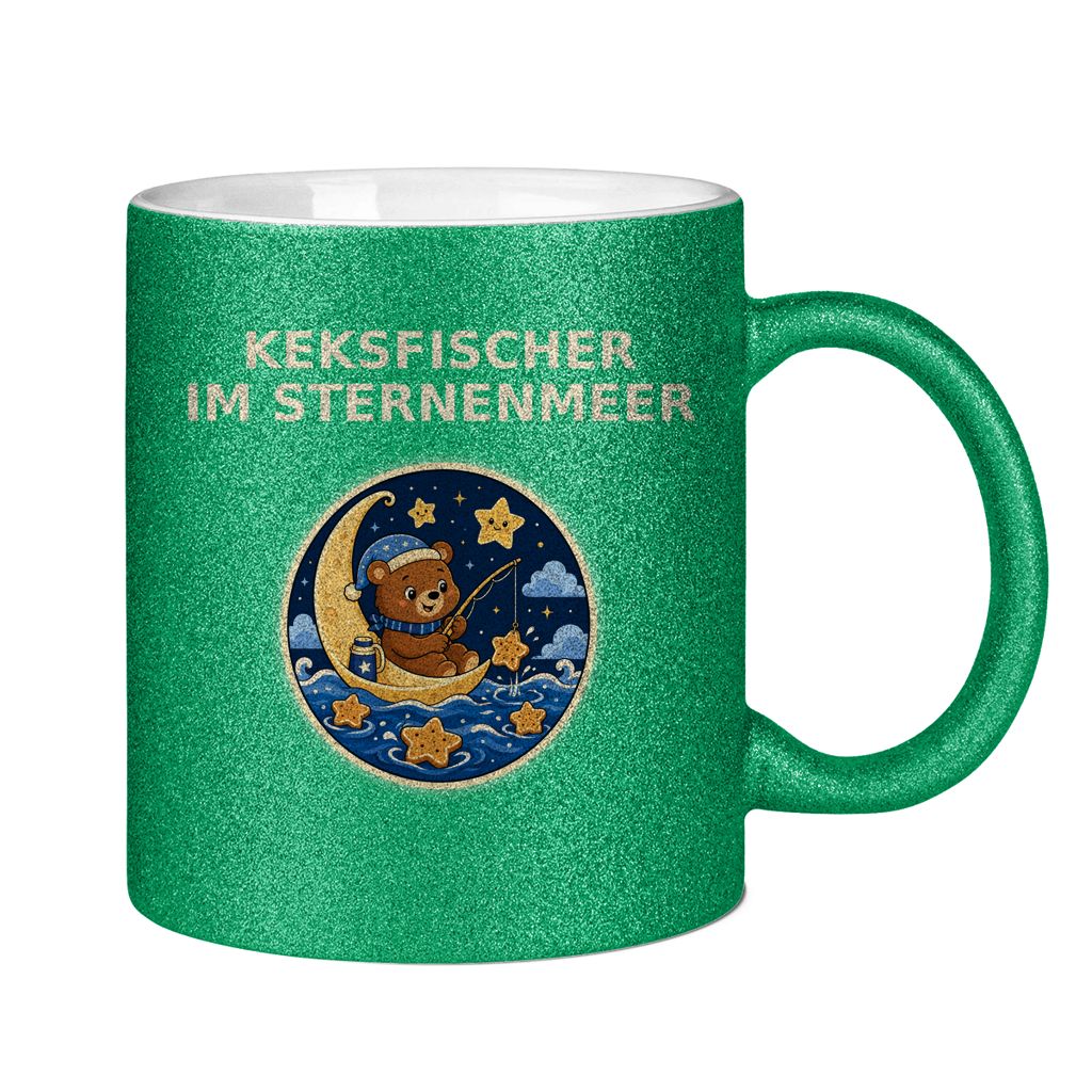 Glitzertasse Keksefischer im Sternenmeer Glitzer – Bild 4