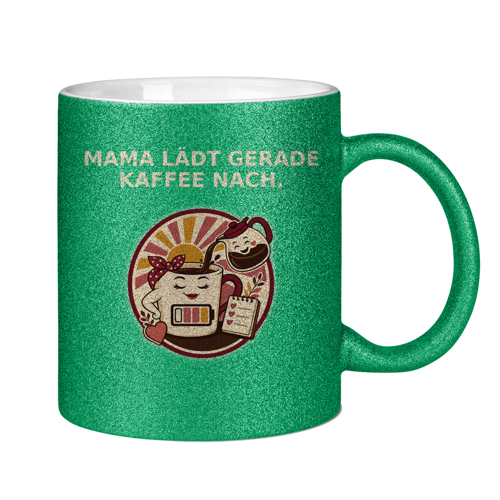 Glitzertasse Mama lädt gerade Kaffee nach Glitzer – Bild 4