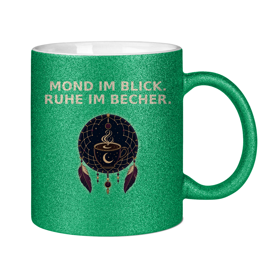 Glitzertasse Mond im Blick Ruhe im Becher Glitzer – Bild 4