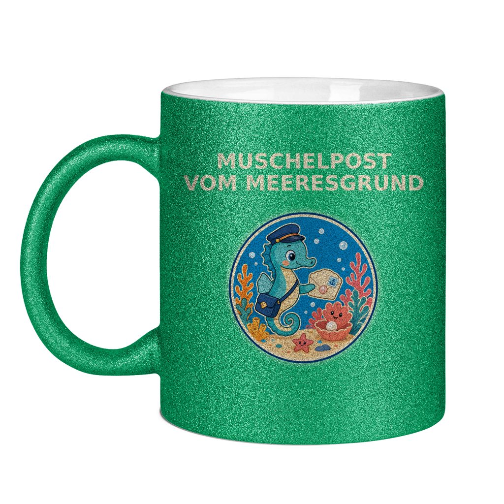 Glitzertasse Muschelpost vom Meeresgrund Pano – Bild 3