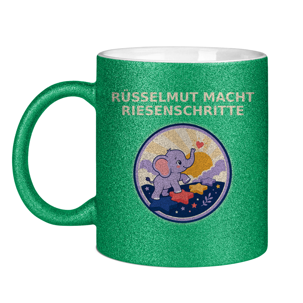 Glitzertasse Rüsselmut macht Riesenschritte Glitzer – Bild 3