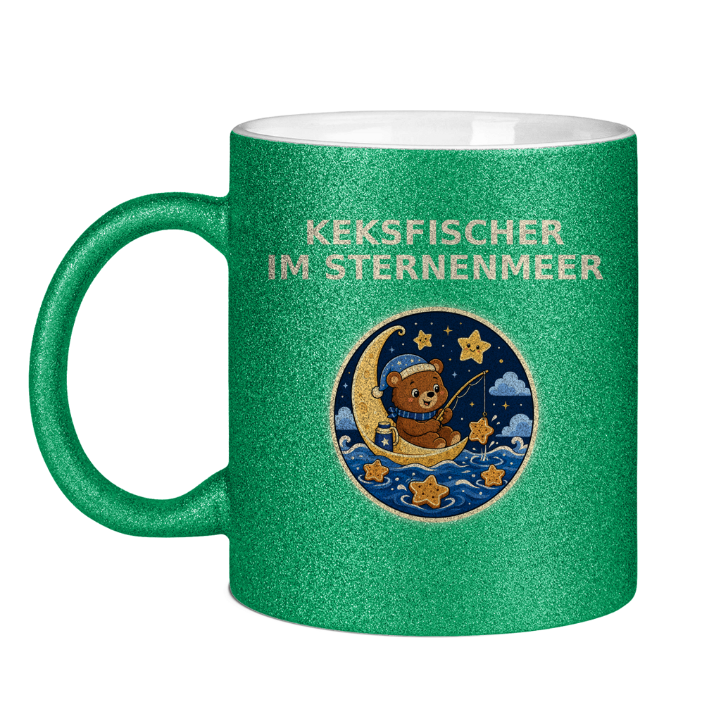 Glitzertasse Keksefischer im Sternenmeer Glitzer – Bild 3