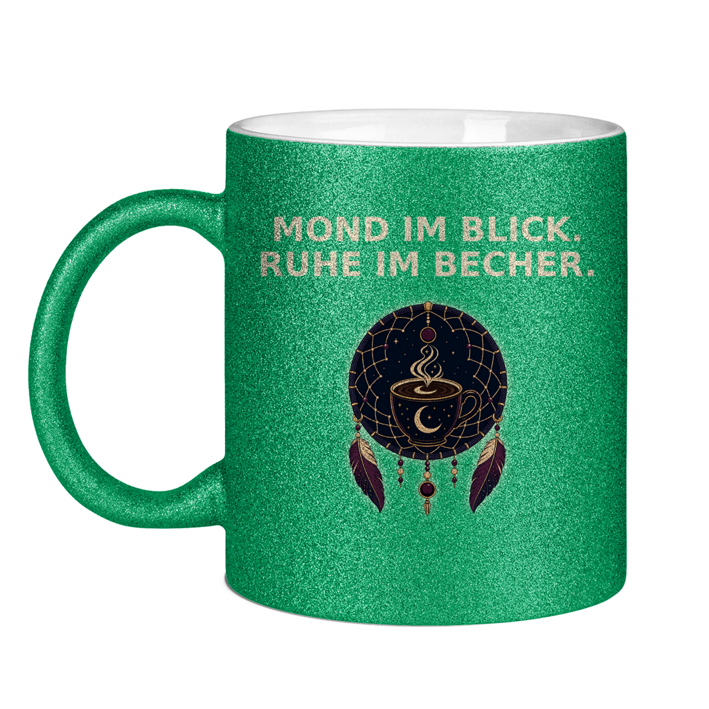 Glitzertasse Mond im Blick Ruhe im Becher Glitzer – Bild 3