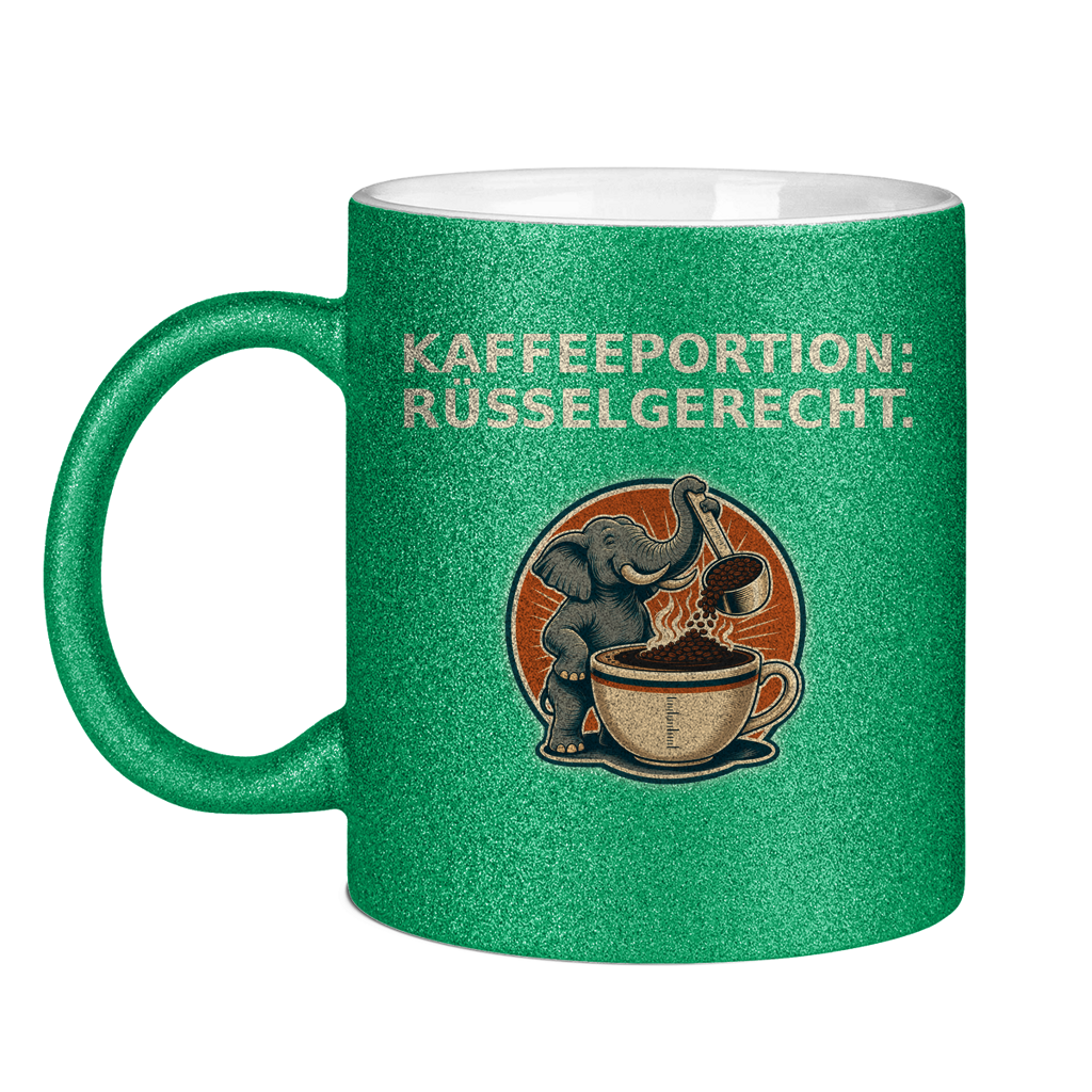 Glitzertasse Kaffeeportion Rüsselgerecht Glitzer – Bild 3
