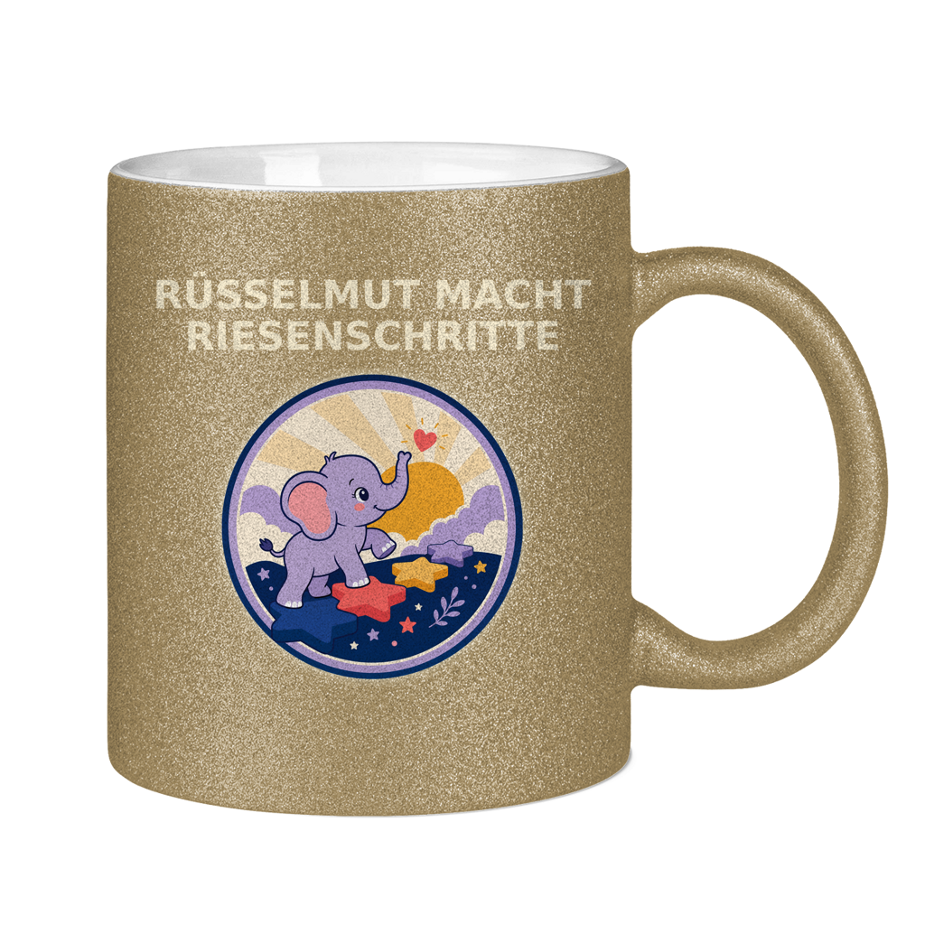 Glitzertasse Rüsselmut macht Riesenschritte Glitzer – Bild 6
