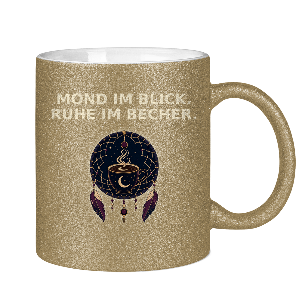 Glitzertasse Mond im Blick Ruhe im Becher Glitzer – Bild 6