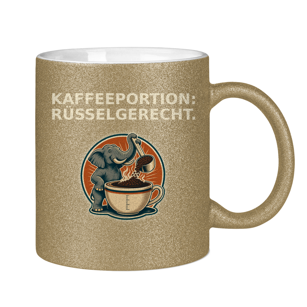 Glitzertasse Kaffeeportion Rüsselgerecht Glitzer – Bild 6
