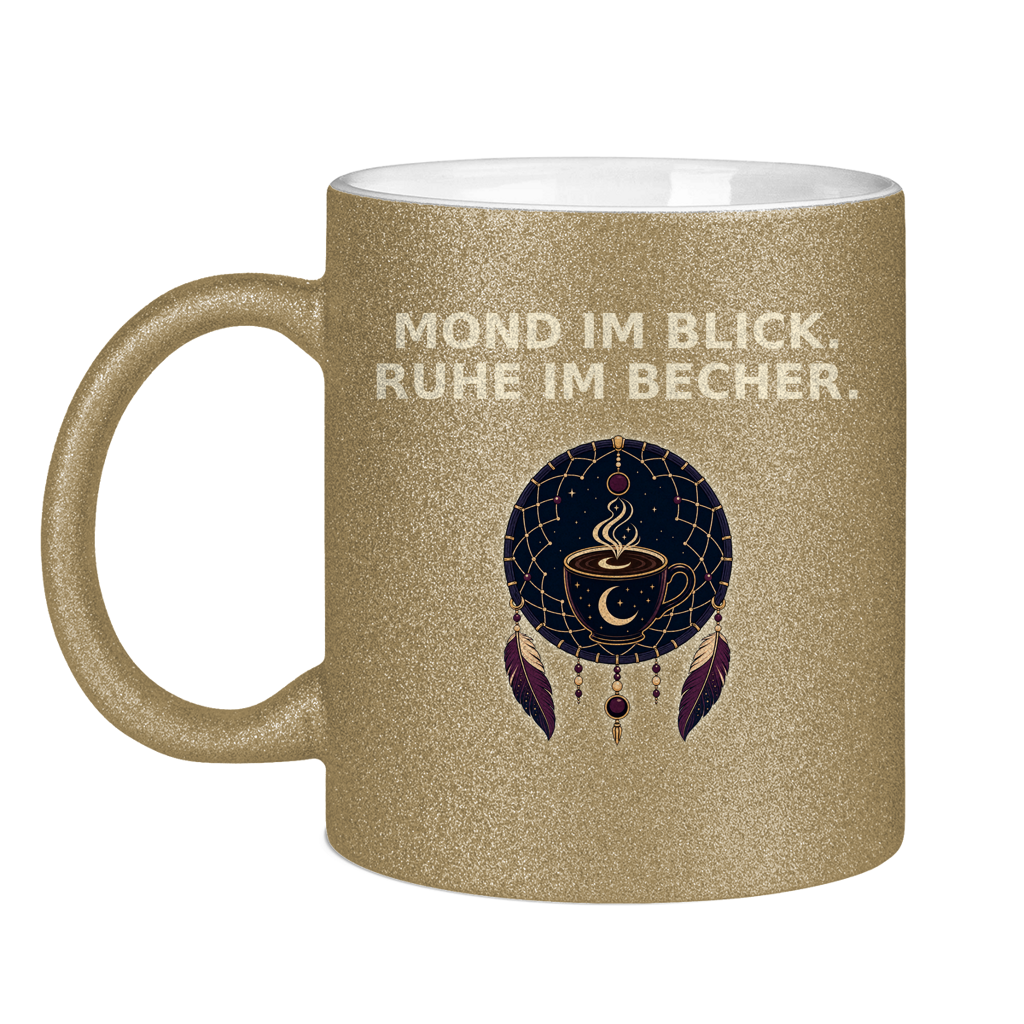 Glitzertasse Mond im Blick Ruhe im Becher Glitzer – Bild 5