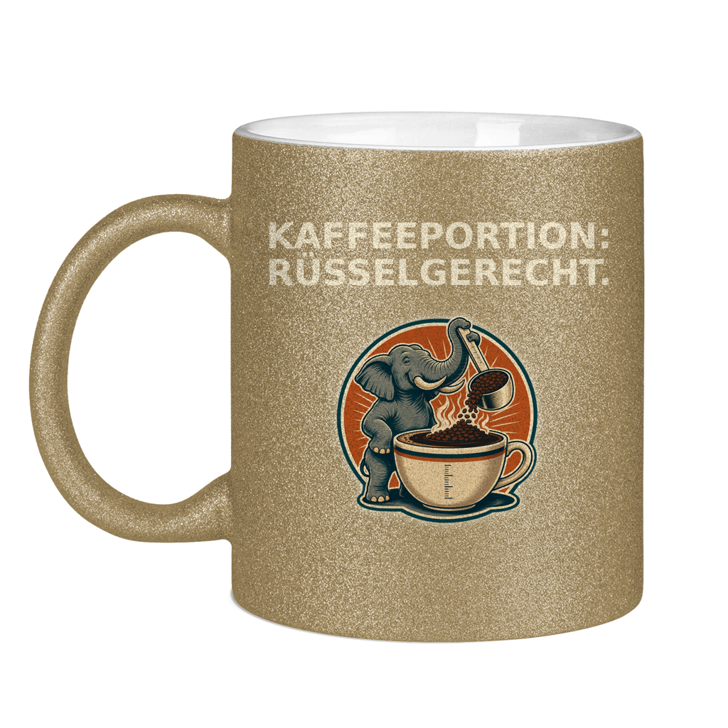 Glitzertasse Kaffeeportion Rüsselgerecht Glitzer – Bild 5