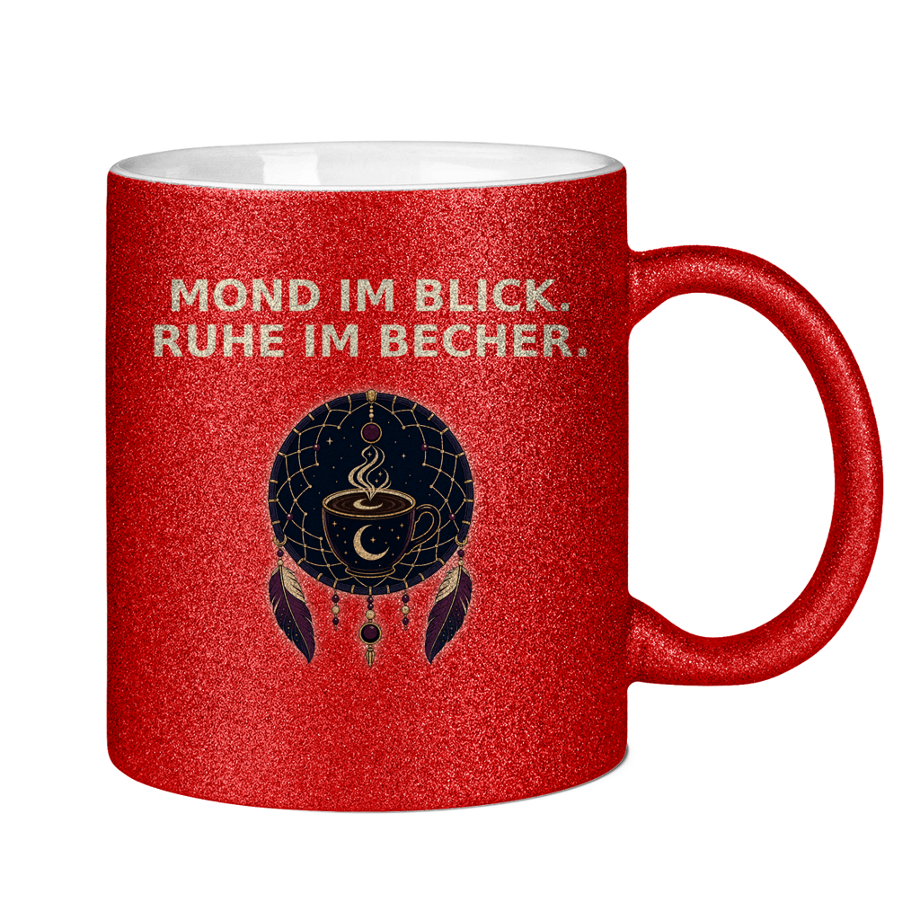 Glitzertasse Mond im Blick Ruhe im Becher Glitzer – Bild 8