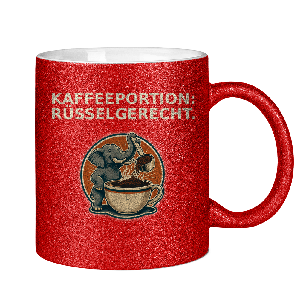 Glitzertasse Kaffeeportion Rüsselgerecht Glitzer – Bild 8