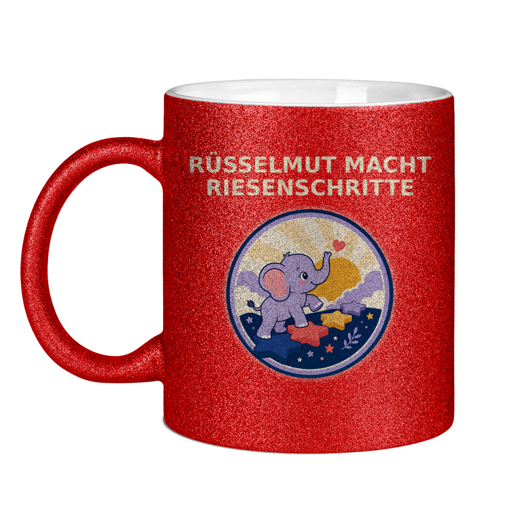 Glitzertasse Rüsselmut macht Riesenschritte Glitzer – Bild 7