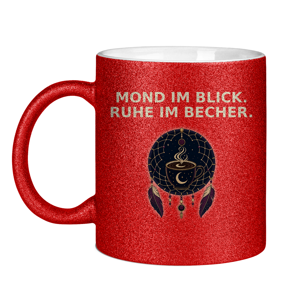 Glitzertasse Mond im Blick Ruhe im Becher Glitzer – Bild 7