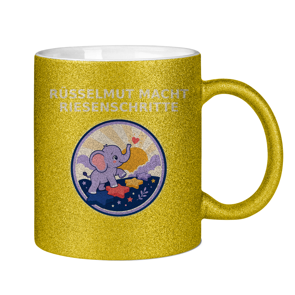 Glitzertasse Rüsselmut macht Riesenschritte Glitzer – Bild 10