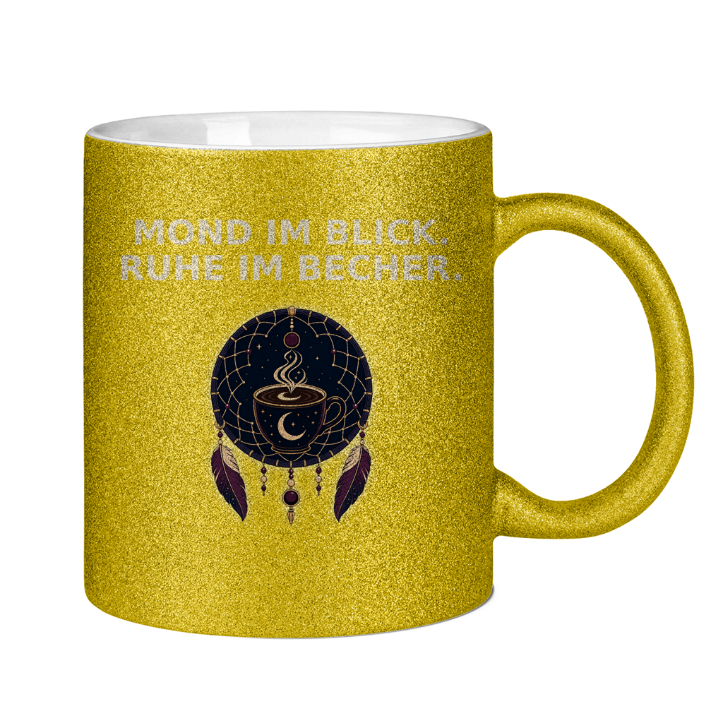 Glitzertasse Mond im Blick Ruhe im Becher Glitzer – Bild 10