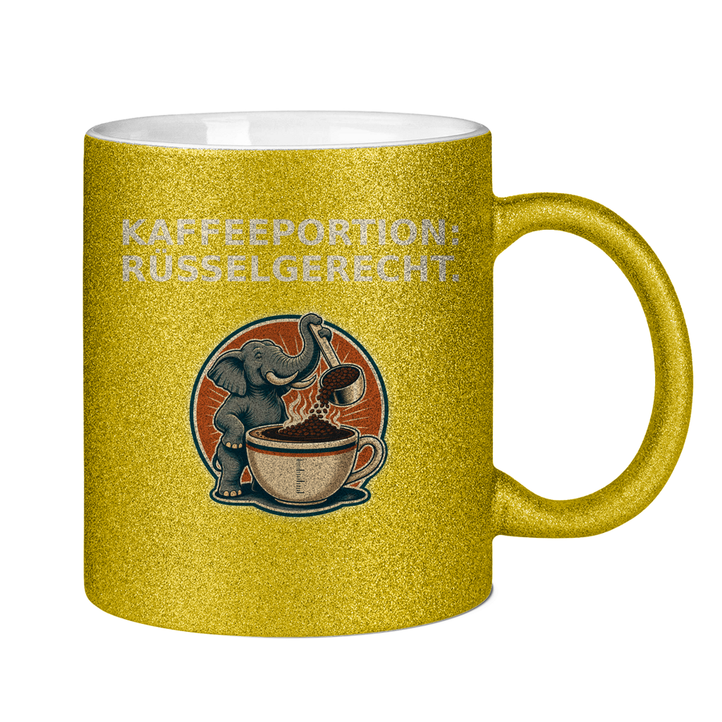 Glitzertasse Kaffeeportion Rüsselgerecht Glitzer – Bild 10