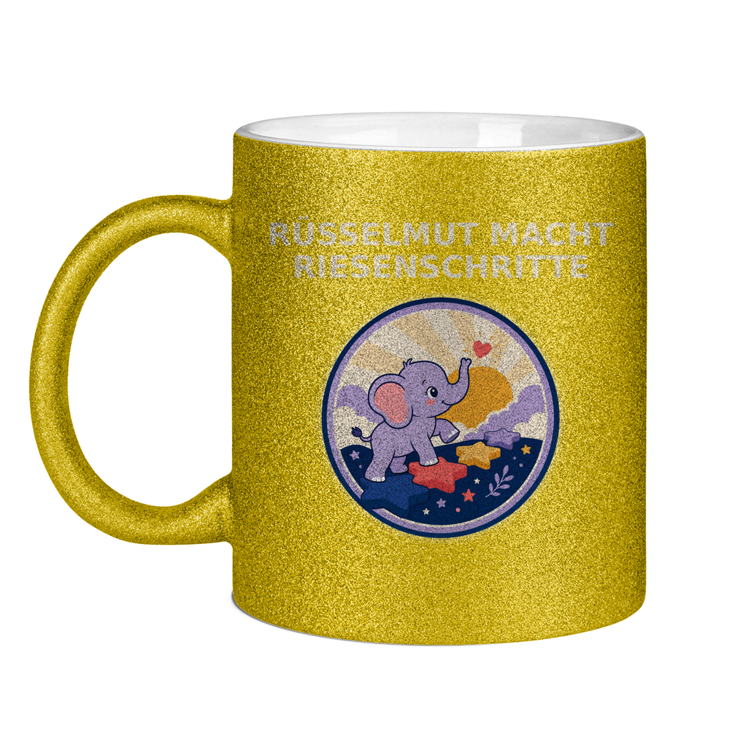 Glitzertasse Rüsselmut macht Riesenschritte Glitzer – Bild 9