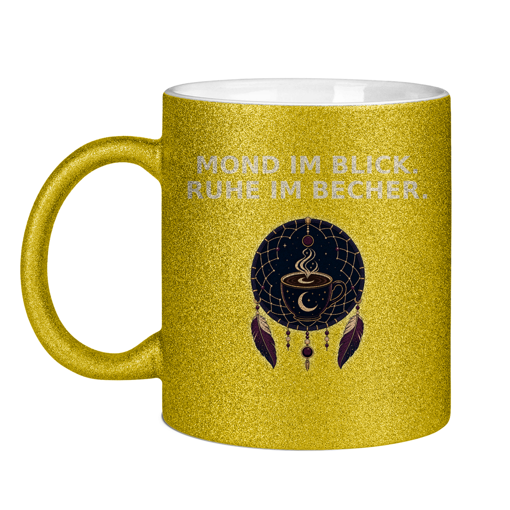 Glitzertasse Mond im Blick Ruhe im Becher Glitzer – Bild 9