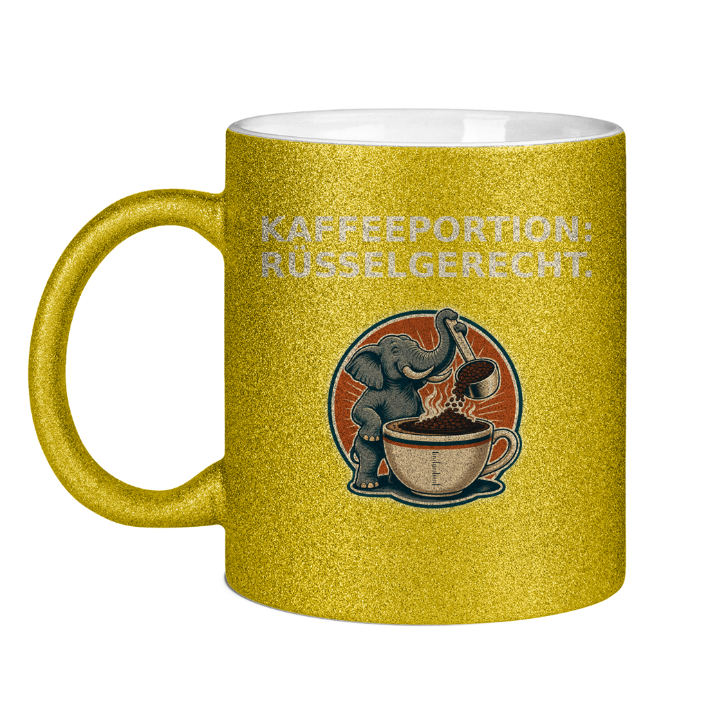 Glitzertasse Kaffeeportion Rüsselgerecht Glitzer – Bild 9