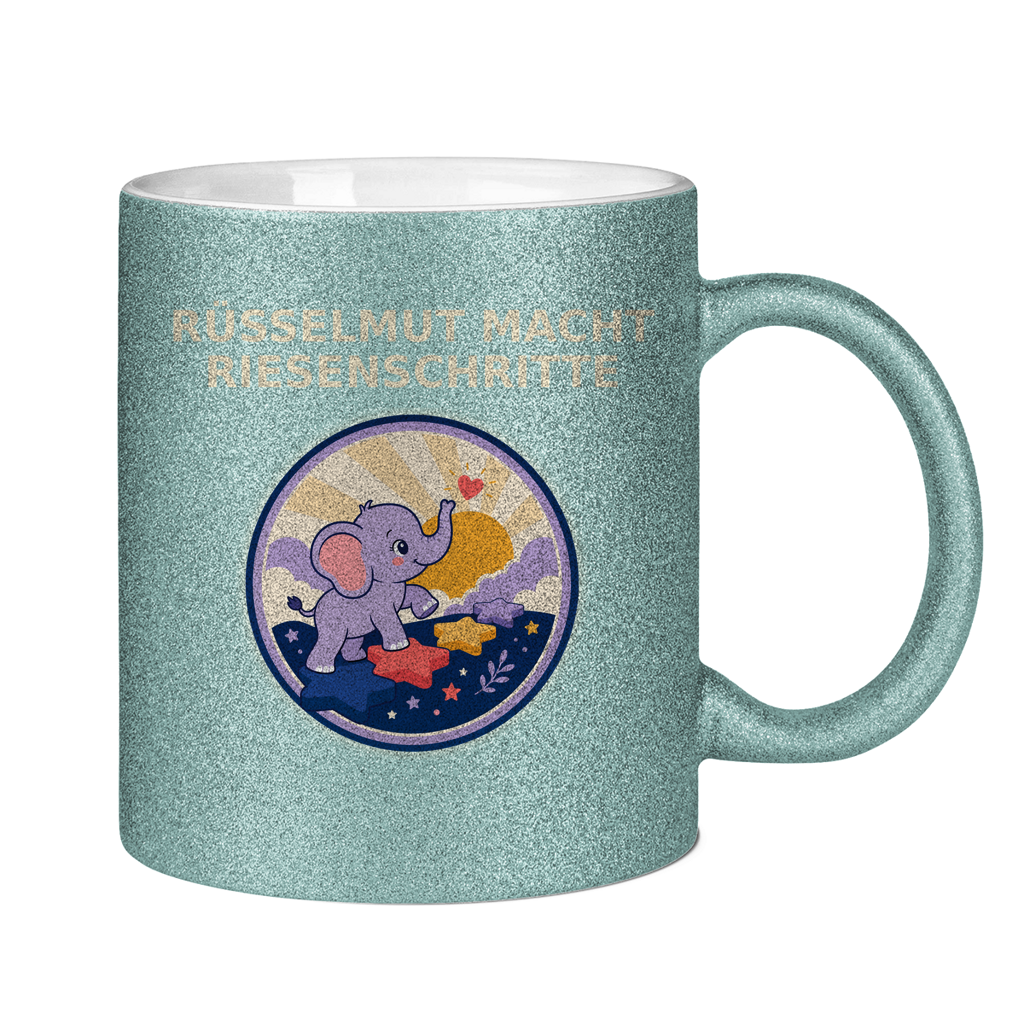 Glitzertasse Rüsselmut macht Riesenschritte Glitzer – Bild 12