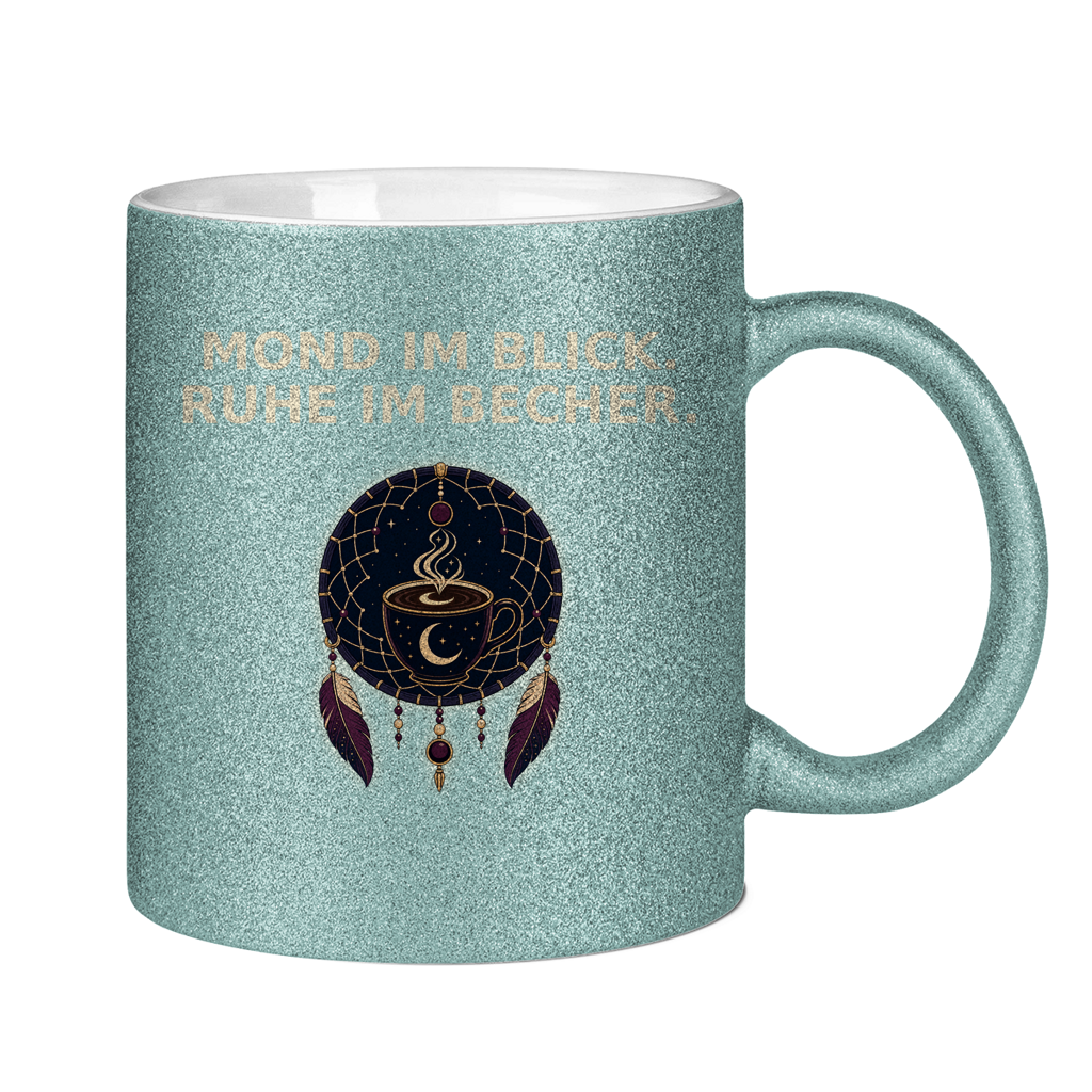 Glitzertasse Mond im Blick Ruhe im Becher Glitzer – Bild 12
