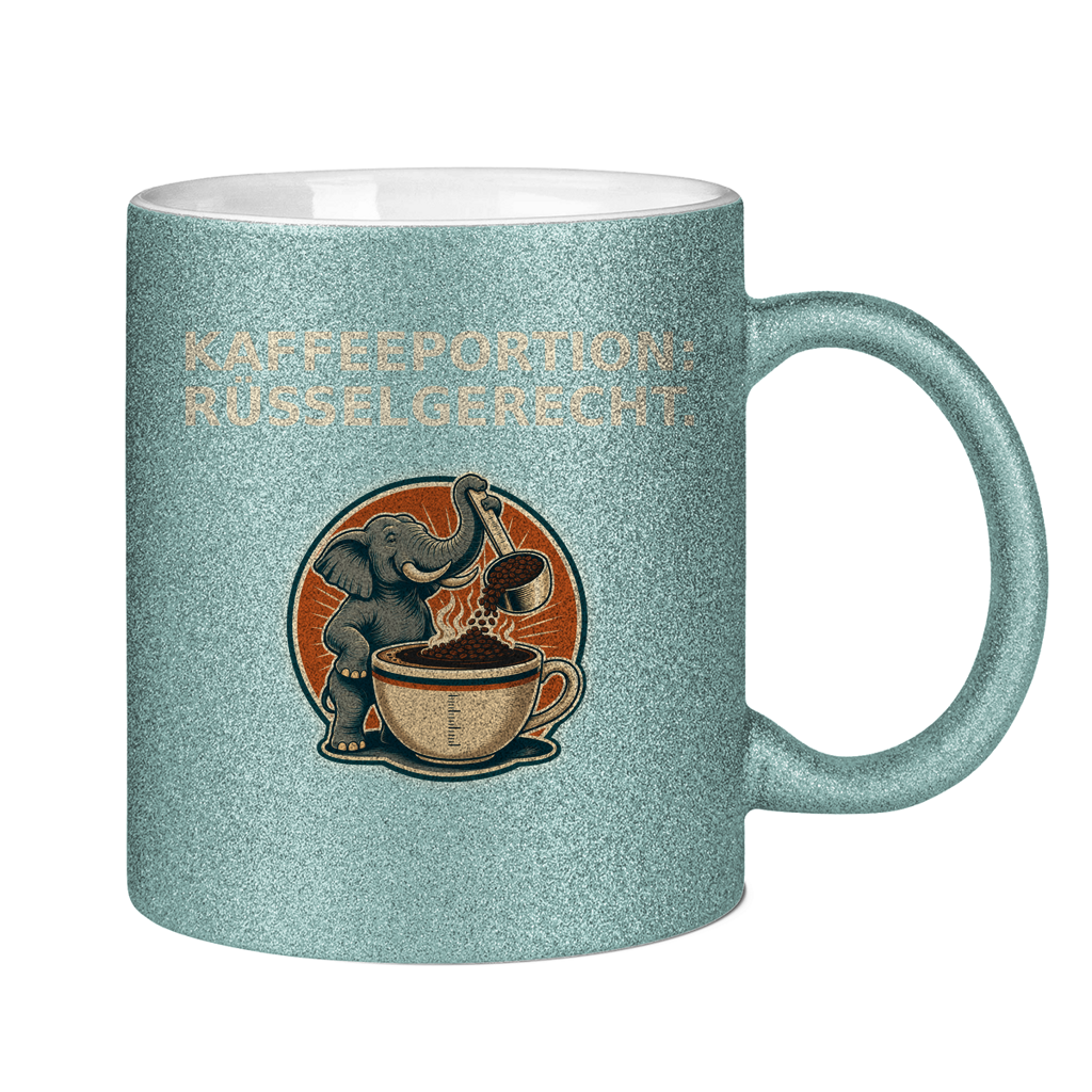Glitzertasse Kaffeeportion Rüsselgerecht Glitzer – Bild 12