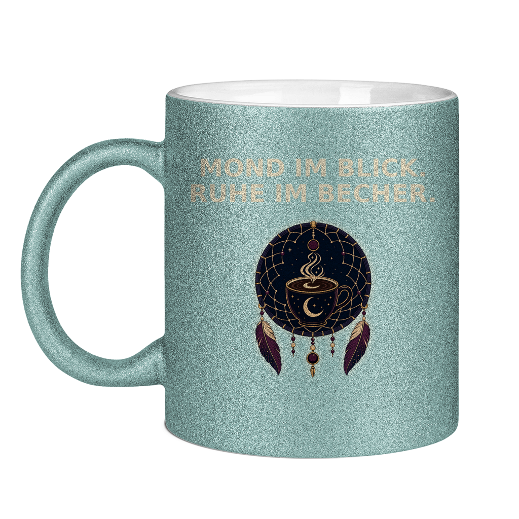 Glitzertasse Mond im Blick Ruhe im Becher Glitzer – Bild 11