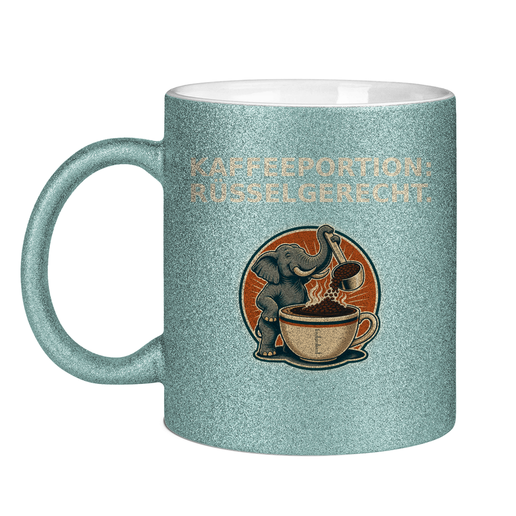 Glitzertasse Kaffeeportion Rüsselgerecht Glitzer – Bild 11