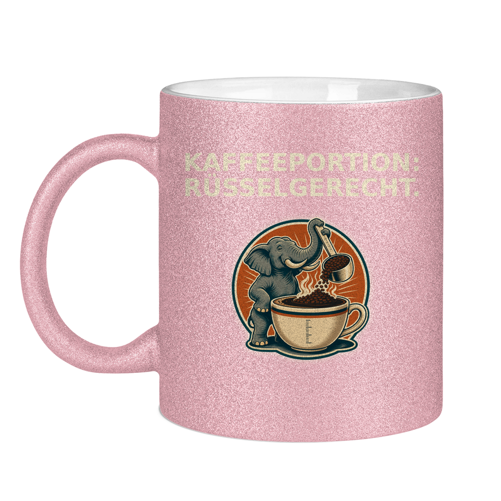 Glitzertasse Kaffeeportion Rüsselgerecht Glitzer – Bild 13