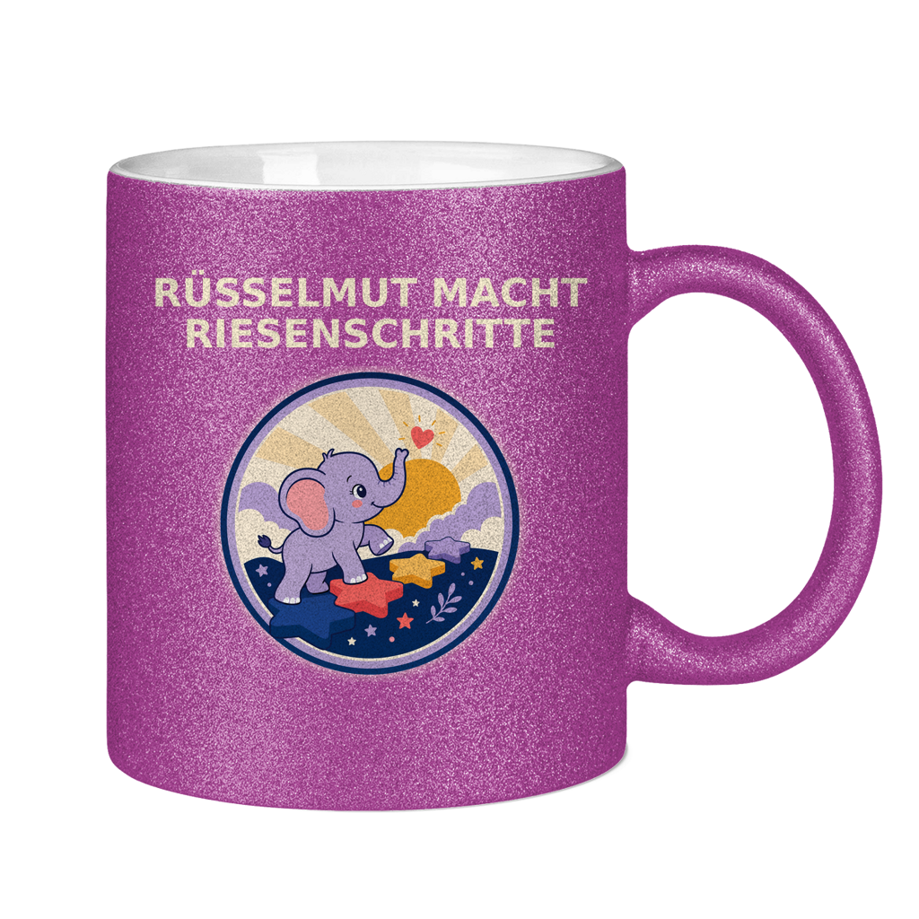 Glitzertasse Rüsselmut macht Riesenschritte Glitzer – Bild 16