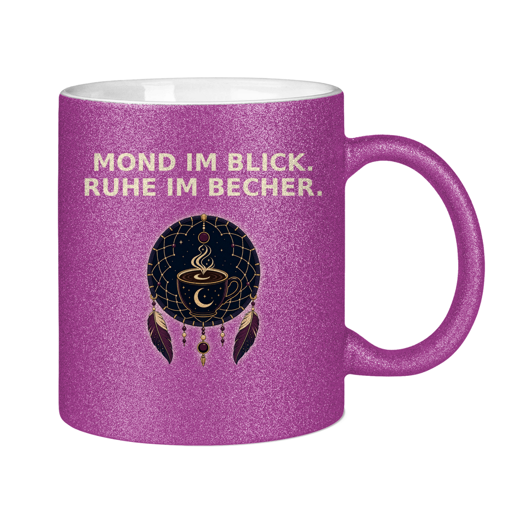 Glitzertasse Mond im Blick Ruhe im Becher Glitzer – Bild 16
