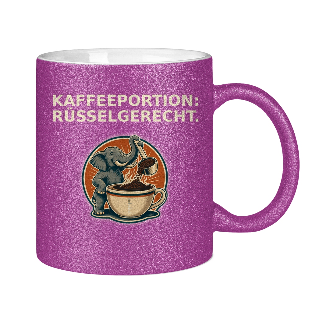 Glitzertasse Kaffeeportion Rüsselgerecht Glitzer – Bild 16