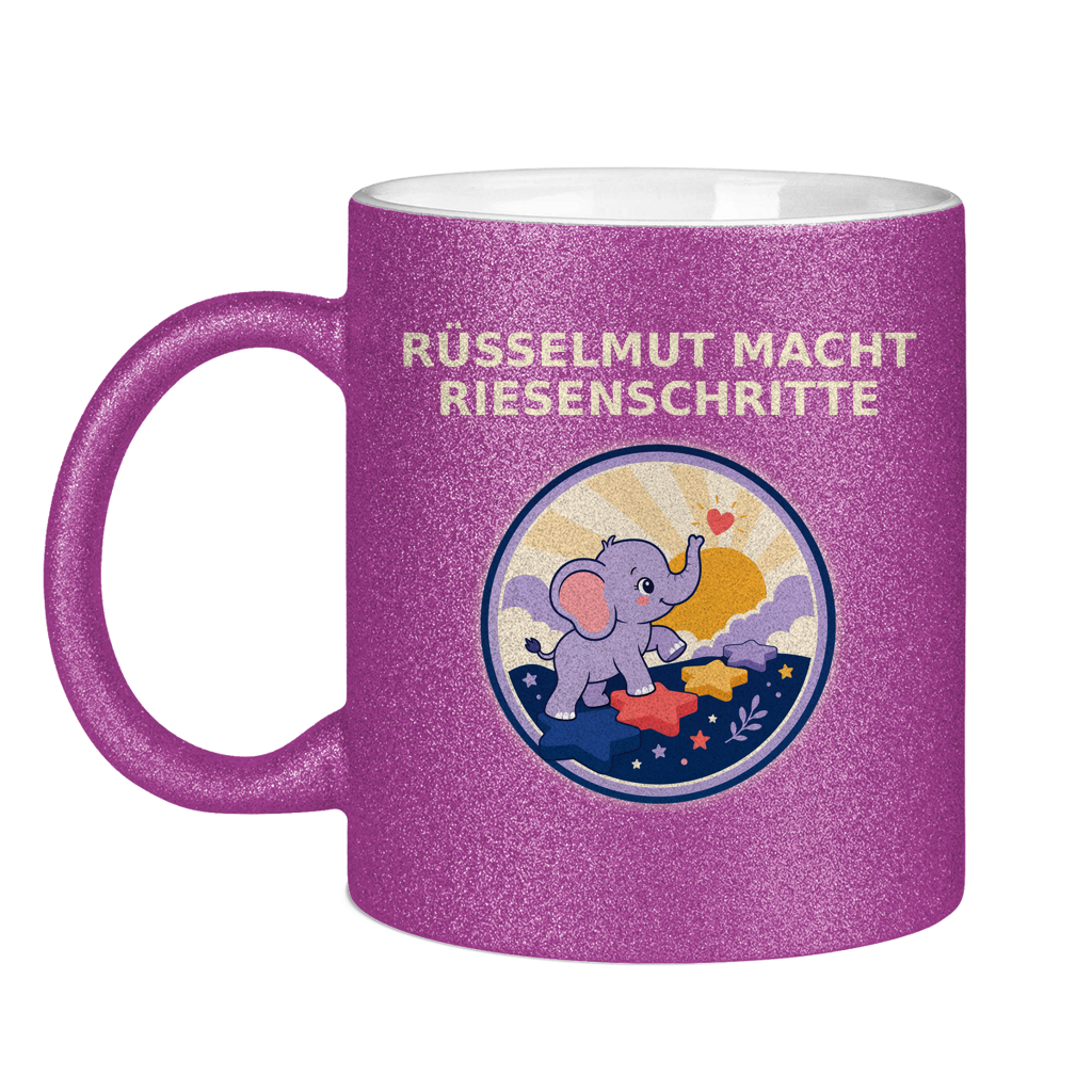 Glitzertasse Rüsselmut macht Riesenschritte Glitzer – Bild 15