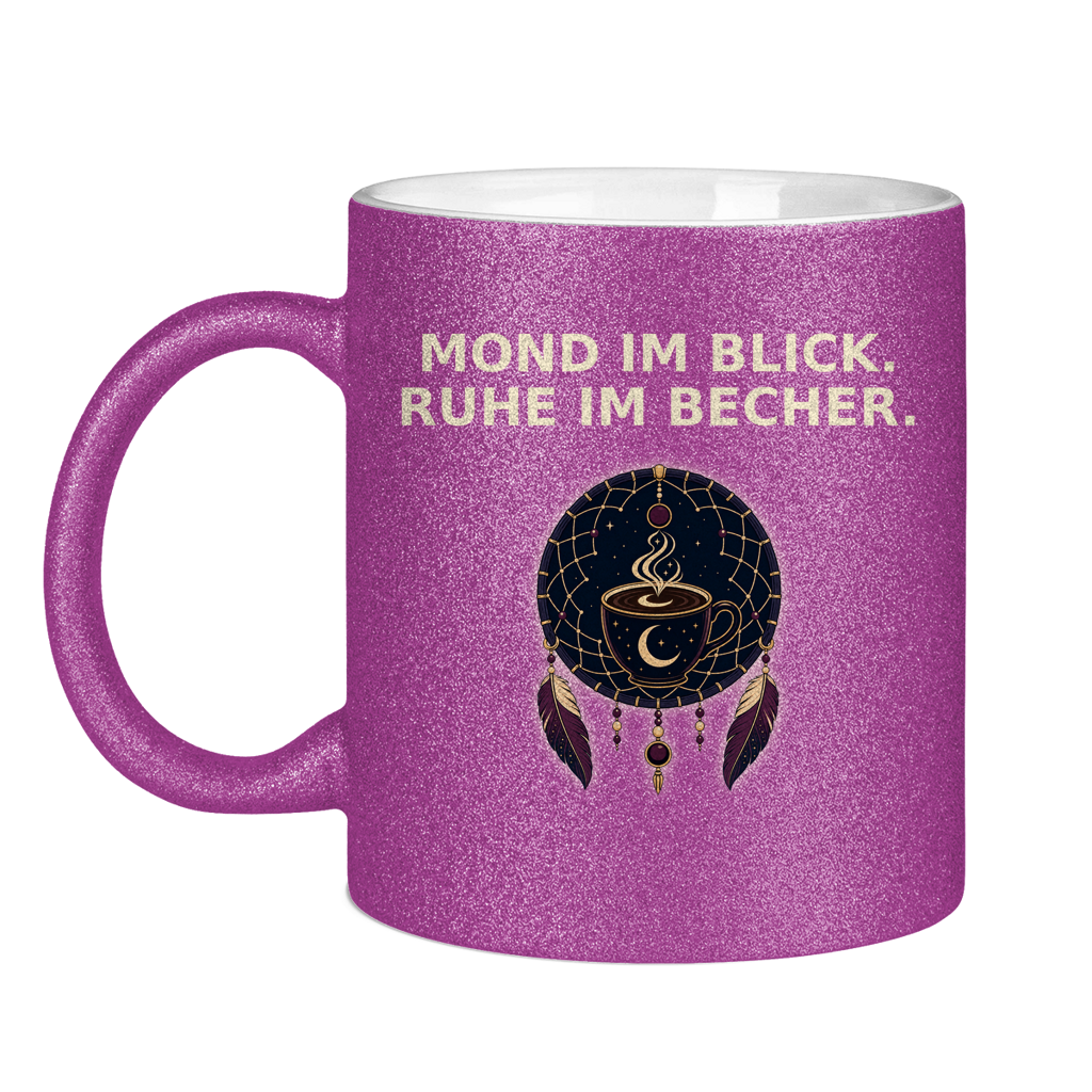 Glitzertasse Mond im Blick Ruhe im Becher Glitzer – Bild 15