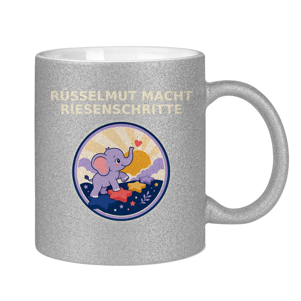 Glitzertasse Rüsselmut macht Riesenschritte Glitzer – Bild 18