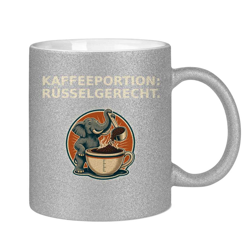 Glitzertasse Kaffeeportion Rüsselgerecht Glitzer – Bild 18