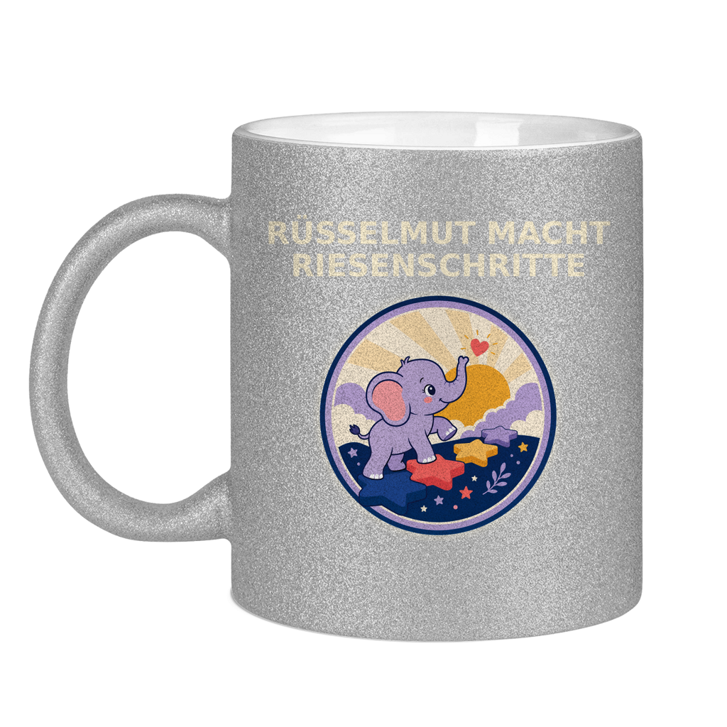 Glitzertasse Rüsselmut macht Riesenschritte Glitzer – Bild 17