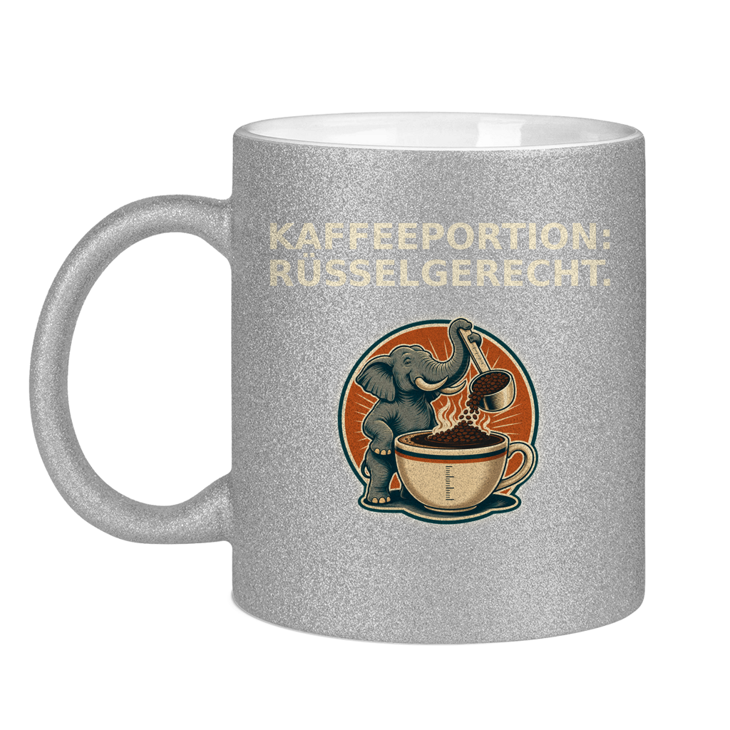 Glitzertasse Kaffeeportion Rüsselgerecht Glitzer – Bild 17